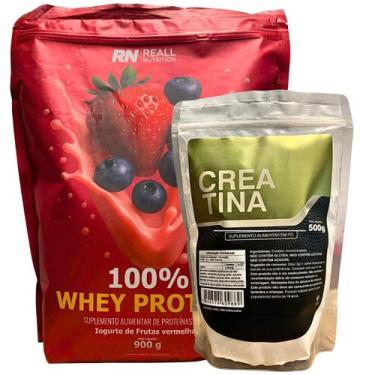 Imagem de Kit Suplemento Whey 100% Puro + Creatina Monohidratada 500g - Reall Nu