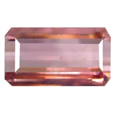 Imagem de Pedra preciosa natural solta de turmalina rosa não aquecida de 10 x 6 mm com corte octógono de 2,26 ct
