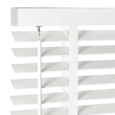 Imagem de Persiana de madeira sem fio de 5 cm para janela interna, venezianas horizontais com filtragem de luz, fácil de instalar para janelas interiores de casa, branca 81 cm L x 162 cm A