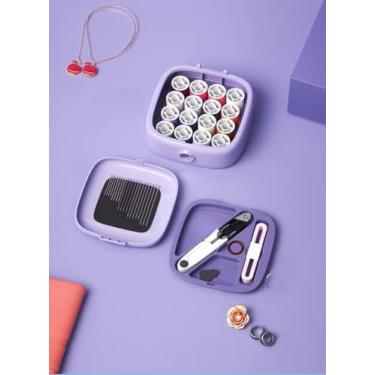 Imagem de Kits de projeto de costura, caixa magnética de agulha e linha, bolsa prática para agulhas e fios, mini dormitório, conjunto de costura costurado à mão, armazenamento