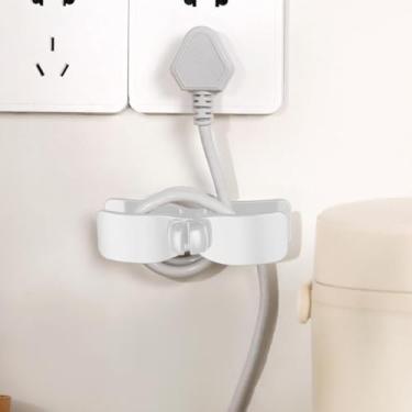 Imagem de Pacote com 2 organizadores de cabos para utensílios de cozinha - organizador de cabos USB para gerenciamento de mesa (branco)