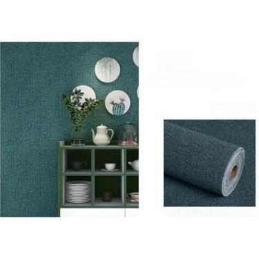 Imagem de Painel Linho Liso Espuma 11.2mx50cm Adesivo Grosso Autocolante Decoração Revestimento Acústico(10 Metros x 50cm-5m²,Verde escuro)