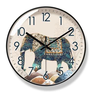 Imagem de Relógio de parede Decorative Elephant Silent Non-Ticking Quartz - yiwe
