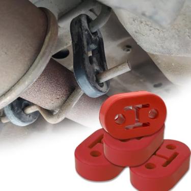 Imagem de Gancho de exaustão de carro, 4 peças de montagem de bucha isoladora de borracha, 2 furos 0,47 polegadas (12 mm), gancho de amortecimento de tubo de escape de alta densidade, suporte de amortecedor de
