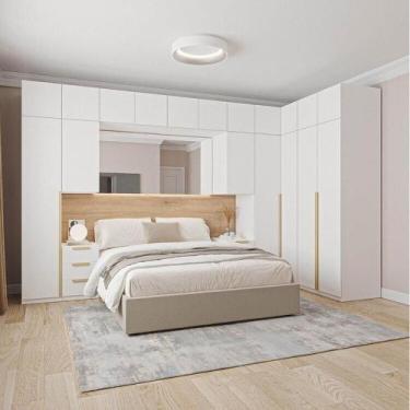 Imagem de Guarda-Roupa Modulado 13 Peças 18 Portas 2 Mesa Cabeceira Jade CabeCas