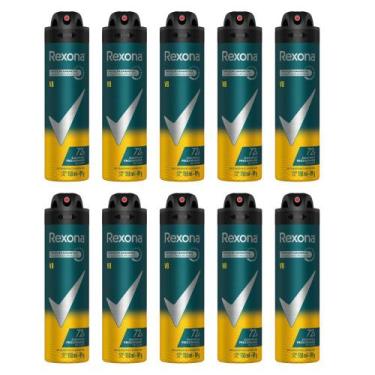 Imagem de Kit 10 Desodorante Antitranspirante Aerosol Masculino Rexona V8 72 hor