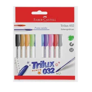 Imagem de Caneta esferografica trilux colors 10 cores faber-castell
