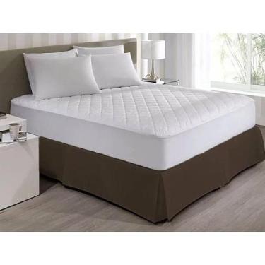 Imagem de Saia Para Cama Box Queen Marrom Com Pregas Admirare