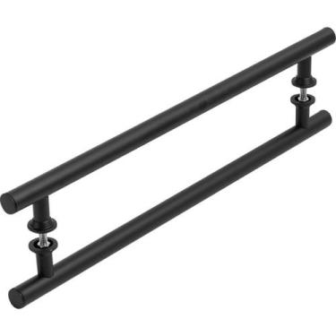 Imagem de Puxador Preto Para Porta De Vidro E Madeira 100cm - MetalCromo