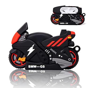 Imagem de Yatchen Capa de desenho animado compatível com AirPods Pro 3ª geração, Kawaii, 3D, fofo, motociclo vermelho, protetor de silicone macio com chaveiro, meninas, mulheres, capa de carregamento à prova de