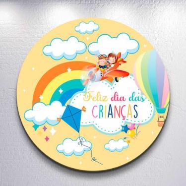 Imagem de Festa Infantil Decoração Dia Das Crianças Painel Capa Sublimada Redond
