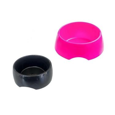 Imagem de Kit Comedouro Pet Anti Formiga 600ml + 1200ml (Preto 600ml e Rosa 1200ml)