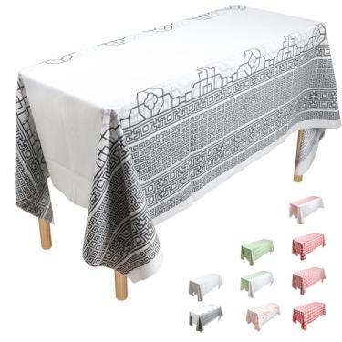 Imagem de ZGP (Grade preta) 137 x 213 cm, 10 peças de toalha de mesa de PE puro descartável, toalhas de mesa para festas, piquenique, casamento, toalhas de mesa decorativas, retângulo, capa de plástico branco