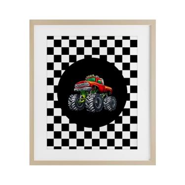 Imagem de Stupell Industries Impressão emoldurada Monster Truck Dude Birch sob vidro, design de Kim Allen, 40,6 x 33,5 cm