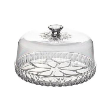 Imagem de Queijeira Acrílica Glamour Porta Queijos Doces Bolos com Tampa - Plasu