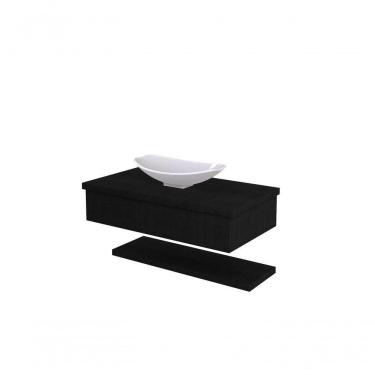 Imagem de Conjunto Bancada C-cuba L45 E Prateleira Metrópole 805 Nogal Preto ônix