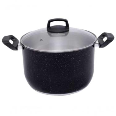 Imagem de Caldeirão De Aluminio Tampa De Vidro 6.7litros Nº24 Preto