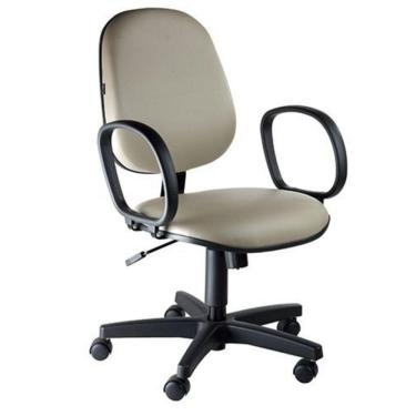 Imagem de Cadeira Executiva com Braços Linha Siena Lisa Cinza