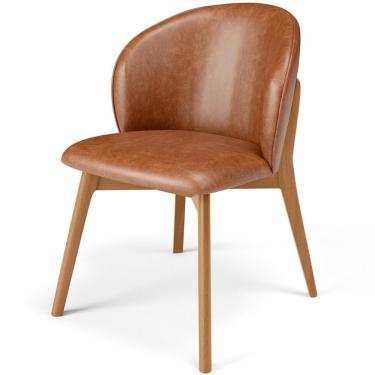 Imagem de Cadeira De Jantar E Estar Living Estofada Mia L02 Couríssimo Camel