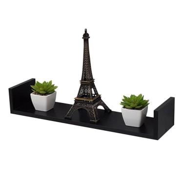 Imagem de Prateleira U 80 X 15cm Preto Suporte Invisivel