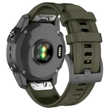 Imagem de Pulseira de relógio de 26 mm compatível com Garmin Fenix 7X/Fenix 6X/Fenix 5X/Fenix 8 de 51 mm/Quatix 8, pulseiras de silicone macio de substituição para Fenix 3/3 HR, Fenix 5X Plus/6X Pro/Descent Mk2
