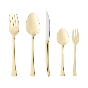 Imagem de Faqueiro 30 Peças Aço Inox Berna Dourado Wolff