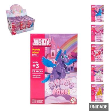 Imagem de Bloco de Montar 23 Peças Inblox Unicórnio - Tudo em Caixa
