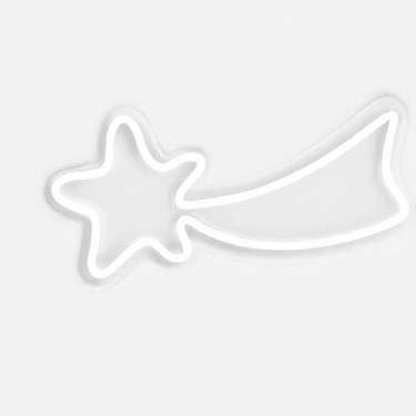 Imagem de Luminária Parede Estrela Cadente Led Neon Decoração Bivolt (branco frio)