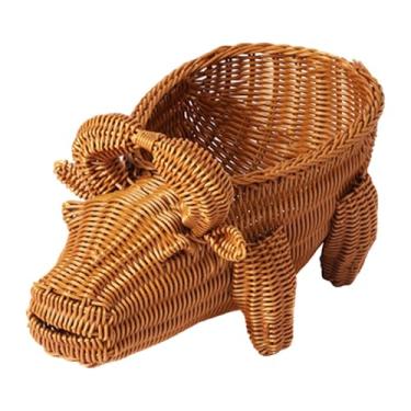 Imagem de Generic Cesta de frutas trançada, suporte para legumes, organizador para buffet, imitação de rattan, para servir alimentos e armazenar em restaurantes e, em Forma de Vaca