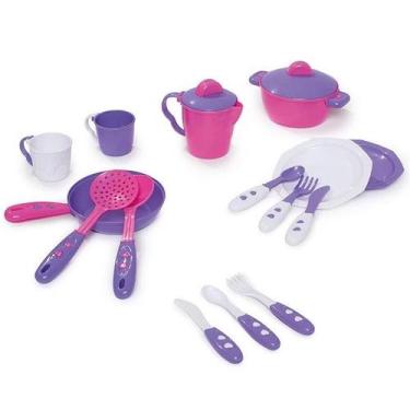Imagem de Kit Acessorios de Cozinha Completo LILAS/ROSA Tateti 0333 - Calesita