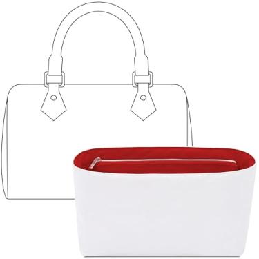 Imagem de Inserção organizadora para bolsa LV Speedy 20, ajuste personalizado dentro de bolsa leve e resistente à água com zíper (Rogue Coeur)