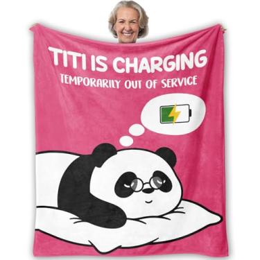 Imagem de CosxHabitat Cobertor titi tia panda rosa, presentes de tia do sobrinho, presentes de tia para aniversário, Natal, cobertores para sofá, quarto, sala de estar, decoração de casa, 127 x 152 cm