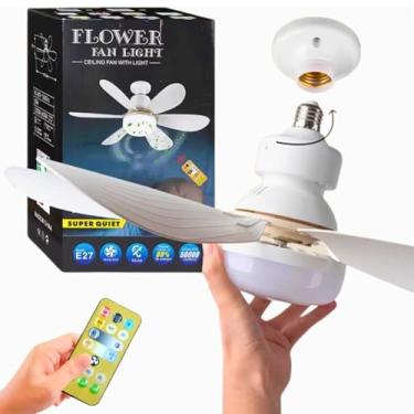 Imagem de Ventilador De Teto Silencioso Lâmpada Led Estrutura 6 Pás E27