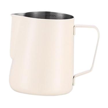 Imagem de IEUDNS Copo espumador em aço inoxidável, aquecedor de leitelho, bico para despejar, fácil de usar, acessório para latte art, café matcha, 600ml