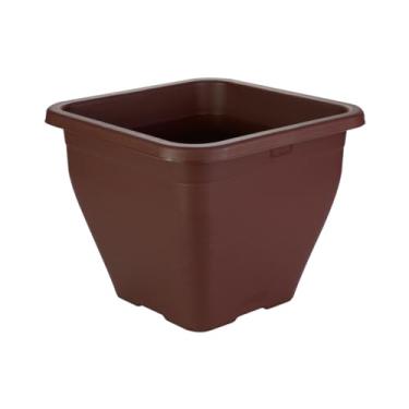 Imagem de Vaso De Plantas Quadrado 3 Litros Plástico Floreiras Flores Plantas e Hortas Decoração (Marrom Tabaco)
