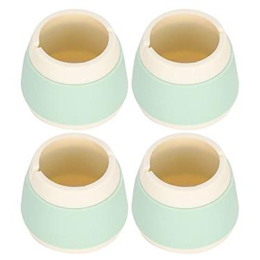 Imagem de Protetores de móveis de silicone antiderrapante absorção de choque resistente ao desgaste 4 pçs cadeira redonda mesa pé cobre tampas mesas cadeiras (Verde)