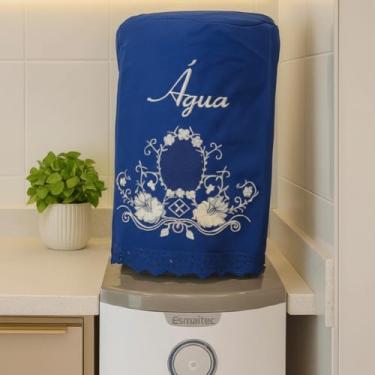 Imagem de Artesãos Do Ceará Capa Protetora Bordada para Garrafão de Água, Branco, 20L, Tecido com Bordado Floral, Design Artesanal, Feito no Ceará