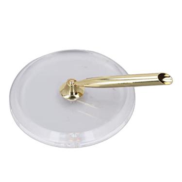 Imagem de Suporte para caneta em metal acrílico estilo clássico Design compacto Suporte para caneta de inserção para escritórios comerciais (Base Dourada e Redonda)