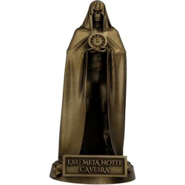 Imagem de Estátua Exu Meia Noite Caveira Candomblé Umbanda (Cor Ouro Velho)