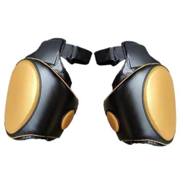 Imagem de oshhni Protetor de coxa para Muay Thai, equipamento de proteção para pernas, protetor de coxa reforçado, tapete para esportes de kickboxing, Ouro Preto