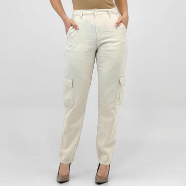 Imagem de Calça Young Style Reta Cargo em Tecido Feminina-Feminino