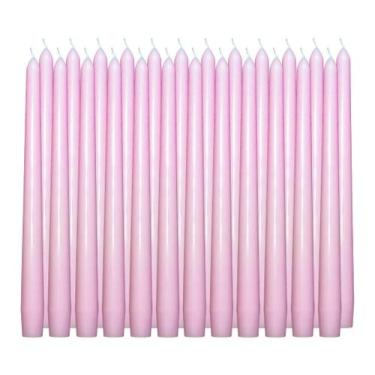 Imagem de Juego de 24 Velas Cónicas Rosadas de 25 cm sin Aroma Candlesee