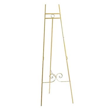 Imagem de Suporte de moldura de galeria de tripé, cavalete de pintura de arte de ferro para sala de estar, suporte de exibição de obras de exposição de formatura escolar,