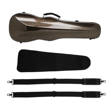 Imagem de Estojo De Violino De Fibra De Carbono 4/4 Com Higrômetro Embutido Estojo De Violino Com Bolsa De Ombro Estojo De Violino Ultraleve Estojo para instrumento de violino(Coffee)
