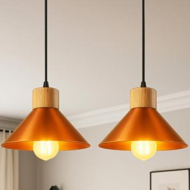 Imagem de KIT 2 Luminária Pendente de teto Moderna Sala Cozinha Balcão (Cobre)