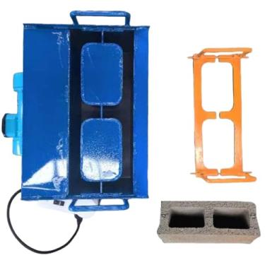 Imagem de HYUIO Máquina de tijolos de extrusão, máquina móvel de tijolos de cimento, frequência de vibração 212 minutos vezes, formação rápida de 45 segundos, para blocos de cimento e concreto, 400 x 200 x 200