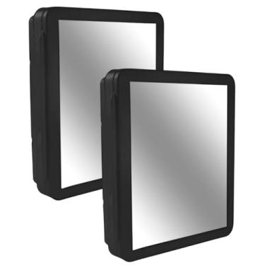 Imagem de Armário Banheiro, Embutir ou Sobrepor com Espelho De Vidro, armario de vestiario - Ideal para Banheiros Pequenos e Lavabos(2 PRETO)