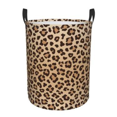 Imagem de Cesto de roupa suja Gbuzozie Leopard Print 63L em tecido Oxford