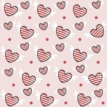 Imagem de Papel De Parede Infantil Corações Com Asas