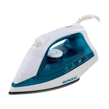 Imagem de Ferro de Passar Roupa a Vapor e a Seco Mondial F-32 Azul e Branco